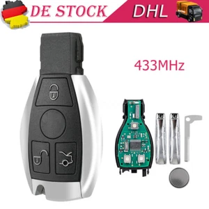 Funk Auto Schlüssel 3 Tasten Chrom für Mercedes Benz W203 W204 W211 W212 W220 - Bild 1 von 11