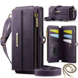 Crossbody Wallet Case für Samsung Galaxy S25 S24 S23 S22 S21 S20 9 Kartenfach - Bild 1 von 34