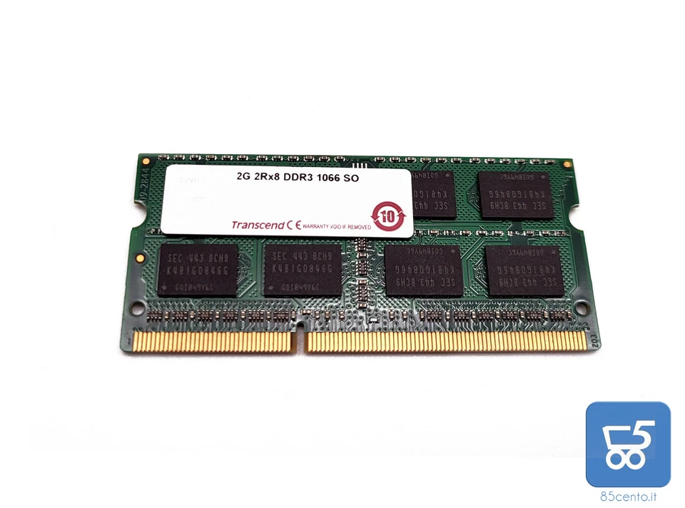 Banchetto Transcend Memoria Ram 2Gb DDR3 1066 Notebook Portatili AIO Rigenerata - Immagine 1 di 1