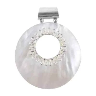 Colgante tallado madreperla en plata de ley para mujer Foto 1 de 4