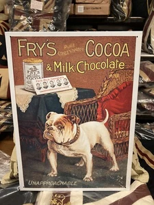 Letrero de pared de metal vintage de Fry's chocolate letrero de nuevo de nuevo - Imagen 1 de 3