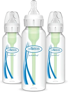 Standard Neck Feeding Bottle Options with Level 1 Teat, White, 250 Ml, 3 Pack - Picture 1 of 7