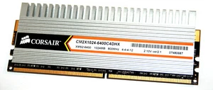 1 GB DDR2-RAM 240-pin PC2-6400U CL4  'Corsair CM2X1024-6400C4DHX' 2.10V ver2.1   - Photo 1/2