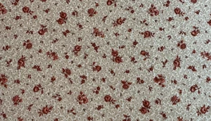 Rote Blumen in einem beigen Hintergrund Stoff OOP BTFQ - Bild 1 von 3