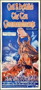 Ten Commandments ORIGINAL Australian Daybill Film Poster Charlton Heston RR - Picture 1 of 5