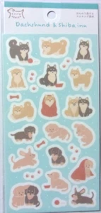 Synapse Japan Dackel & Shiba Inu Hund Maskierung Stickerbogen - Bild 1 von 4
