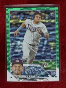 JONATHAN ARANDA 2023 TOPPS GREEN FOIL PARALLEL RC 435/499 TAMPA BAY RAYS - Picture 1 of 2