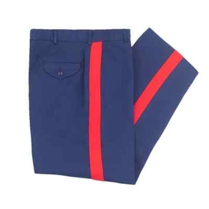 32S DRESS BLUE UNIFORM TROUSERS RED NCO BLOOD STRIPE US MARINES PIN UP PANTS 1 - Picture 1 of 24