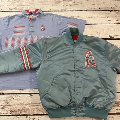 Houston Oilers 1980-х стартер атласный Bomber куртка NFL футбол любовь Ya синий XL - Изображение 1 из 4