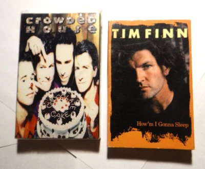 Crowded House 1991 & Tim Finn 1989 lot of 2 diff cassette singles Cassingle VG - Image 1 of 4