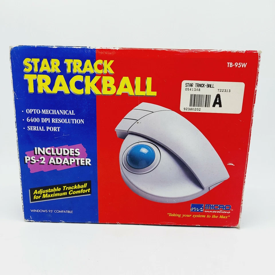 Micro Innovations Track Ball Mouse Stk-4000 STK4000 W/ Box & Install Disc - Image 1 of 4