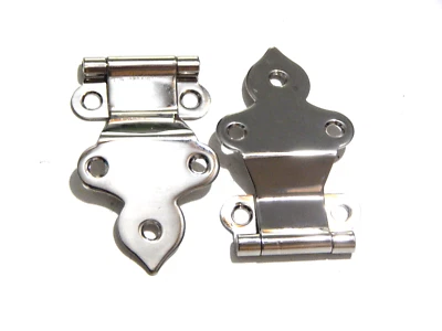 Vintage Hoosier Cabinet Hinge Wilson Sellers Napanee Nickel Plated Brass - Pair - Image 1 of 4