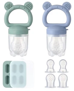 Silicone Baby Fruit Feeder 2 Pack, Baby Mesh Teethers, Breastmilk Popsicle Mo... - Picture 1 of 7