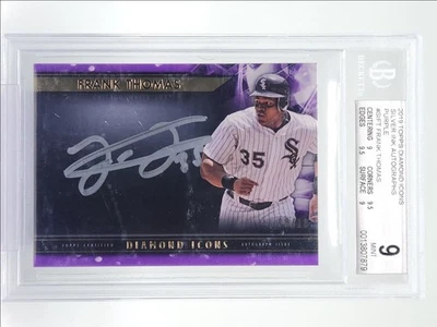 FRANK THOMAS 2019 TOPPS DIAMOND ICONS SILVER INK PURPLE AUTO /10 BGS 9 Q4408 - Image 1 of 2