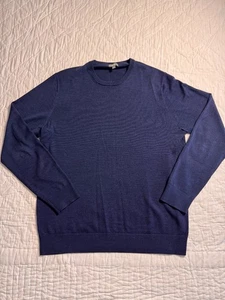 Uniqlo Maglione Uomo Blu Girocollo Manica Lunga Pullover Lana Outdoor Taglia L - Foto 1 di 10
