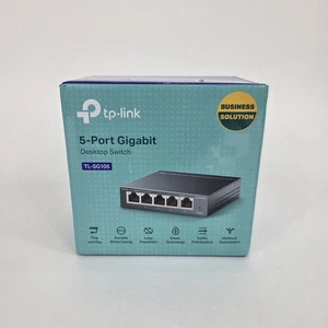 TP-Link TL-SG105, 5-portowy gigabitowy niezarządzalny przełącznik Ethernet, koncentrator sieciowy - Zdjęcie 1 z 9