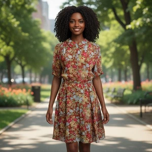 Vestido de gasa floral Oilily para mujer talla 40 UK Us 12 - Imagen 1 de 5
