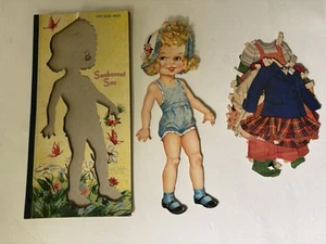 Muñeca de papel Sunbonnet Sue 1951 con trajes - Whitman - Imagen 1 de 12