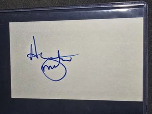Carta indice autografata firmata Harvey Martin Dallas Cowboys NFL Football - Foto 1 di 1