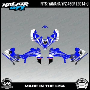 Graphics Kit for Yamaha YFZ450R (2014-2023) YFZ-450R Factory Series - Blue 16mil - Picture 1 of 4