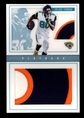 2015 Panini Playbook Julius Thomas Game Used Jumbo Dual Patch Booklet /10 - Image 1 of 2