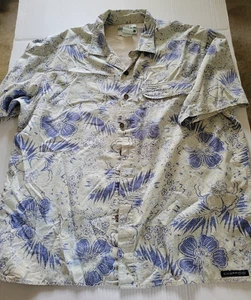 ExOfficio Buzz Off Shirt Mens Large Insect Repellent Floral Hawaiian Outdoors - Picture 1 of 11