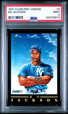 1991 Fleer Bo Jackson #5 Pro Visions Bionic Bo KC Royals PSA 9 MINT - Image 1 of 3