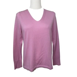 Cárdigan suéter Talbots puro 100 % lana merino para mujer M Petite MP rosa - Imagen 1 de 7