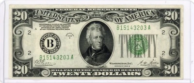 1928 B $20 FEDERAL RESERVE NOTE GOLD ON DEMAND NEW YORK UNCIRCULATED - Image 1 of 2
