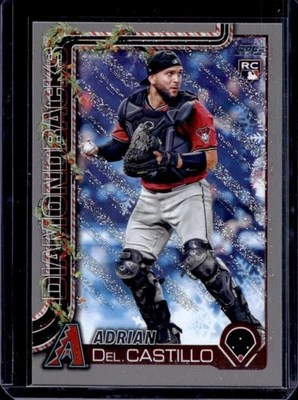 2025 Topps Holiday Adrian Del Castillo RC Silver Glitter #H181 Diamondbacks - Image 1 of 2