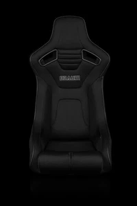 BRAUM Elite-R Series Fixed Back Bucket Seat - Black Polo Cloth (Black Stitching - Picture 1 of 6