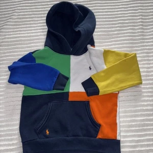 Youth/Boys Polo Ralph Lauren Patchwork Pullover Fleece Hoodie Size 7 - Picture 1 of 6