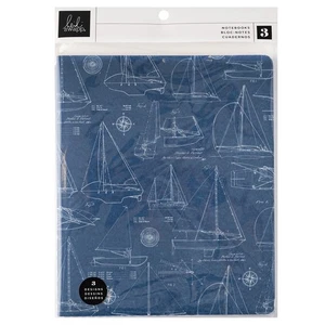 Heidi Swapp Set Sail Blank Notebooks 3/Pkg-Sailboats HS022453 - Bild 1 von 2