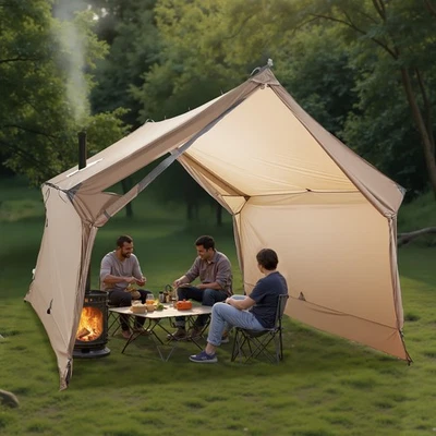 Tienda caliente de campaña Uimoso con gato de estufa para 2-3 personas portátil cabina tienda caliente Foto 1 de 4