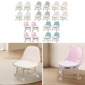 4 Pieces Mobile Low Rolling Stool Scoot Stool Acrylic with 360° Rotating Wheels - Picture 1 of 33