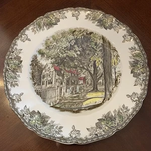 Johnson Bros Ironstone Plate - “The Friendly Village” - Village Street, England - Picture 1 of 8
