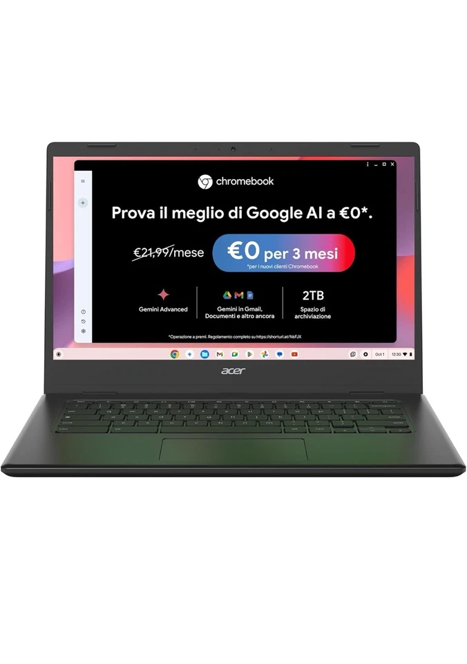 Laptop Acer Chromebook 314, Ram 4 GB, 128 GB, Display 14" FHD, CBOA314-1H-C4ZG - Immagine 1 di 4
