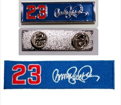 Chicago Cubs Ryne Sandberg Memorial Jersey Patch & Pin Set