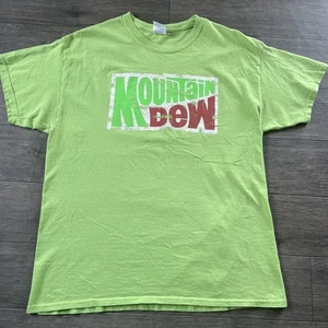 Mountain Dew Vintage 2013 Print T Shirt _ Size Large Distressed Logo - Picture 1 of 6