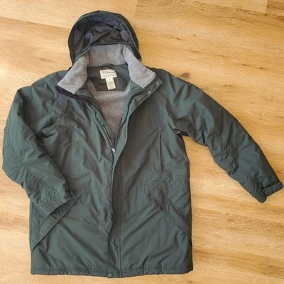 Vintage LL Bean Rugged Ridge Thinsulate Parka Men's XL Tall Stowaway Hood Green - Image 1 of 4