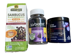 Natures Answer Airborne Live Better Sambucus Black Elderberry Vitamin C Zinc - Picture 1 of 6