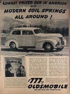 1939 Vintage Oldsmobile Ad - Lowest Priced Car in America! - Picture 1 of 2