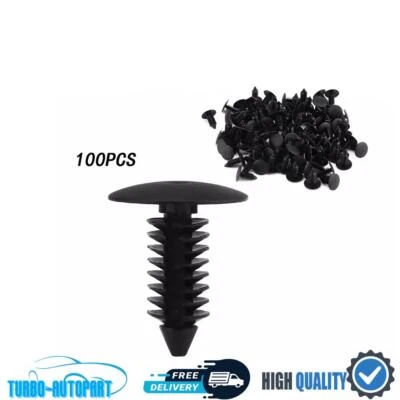 100PCS Bumper Fastener Rivet Clip Fender Shield Retainer for 8mm Hole Auto Clips - Image 1 of 4