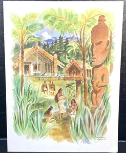 Vintage 1950er Matson Line Aquarell Menü L. Macouillard - Neuseeland - Bild 1 von 4