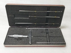 Starrett No 445 Depth Mic Micrometer, 4” Base 0-6” Range, Nice Used Condition - Picture 1 of 11
