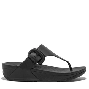 COMODA Y ELEGANTE CHANCLA MUJER FITFLOP LULU COVERED-BUCKLE TOE-POST NEGRA - Imagen 1 de 7