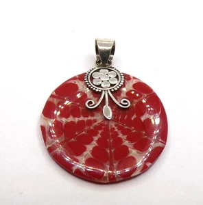 925 Sterling Silver Balinese Artisan Shell Pendant - Picture 1 of 10