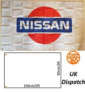 Nissan Logo Garage Flagge Banner 3x5 Mancave Skyline GTR R32 R33 R34 Silvia S14 - Bild 1 von 3