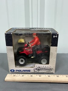 POLARIS Sportsman 500 4x4 4-Wheeler 1:18 NIB RED ATV 16 With DRIVER Fishing Rod - Picture 1 of 8