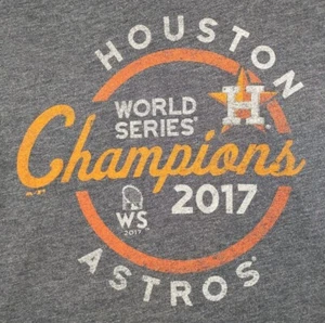 Majestic Threads Houston Astros T Shirt 2017 World Series Champs Womens L V Neck - Picture 1 of 17